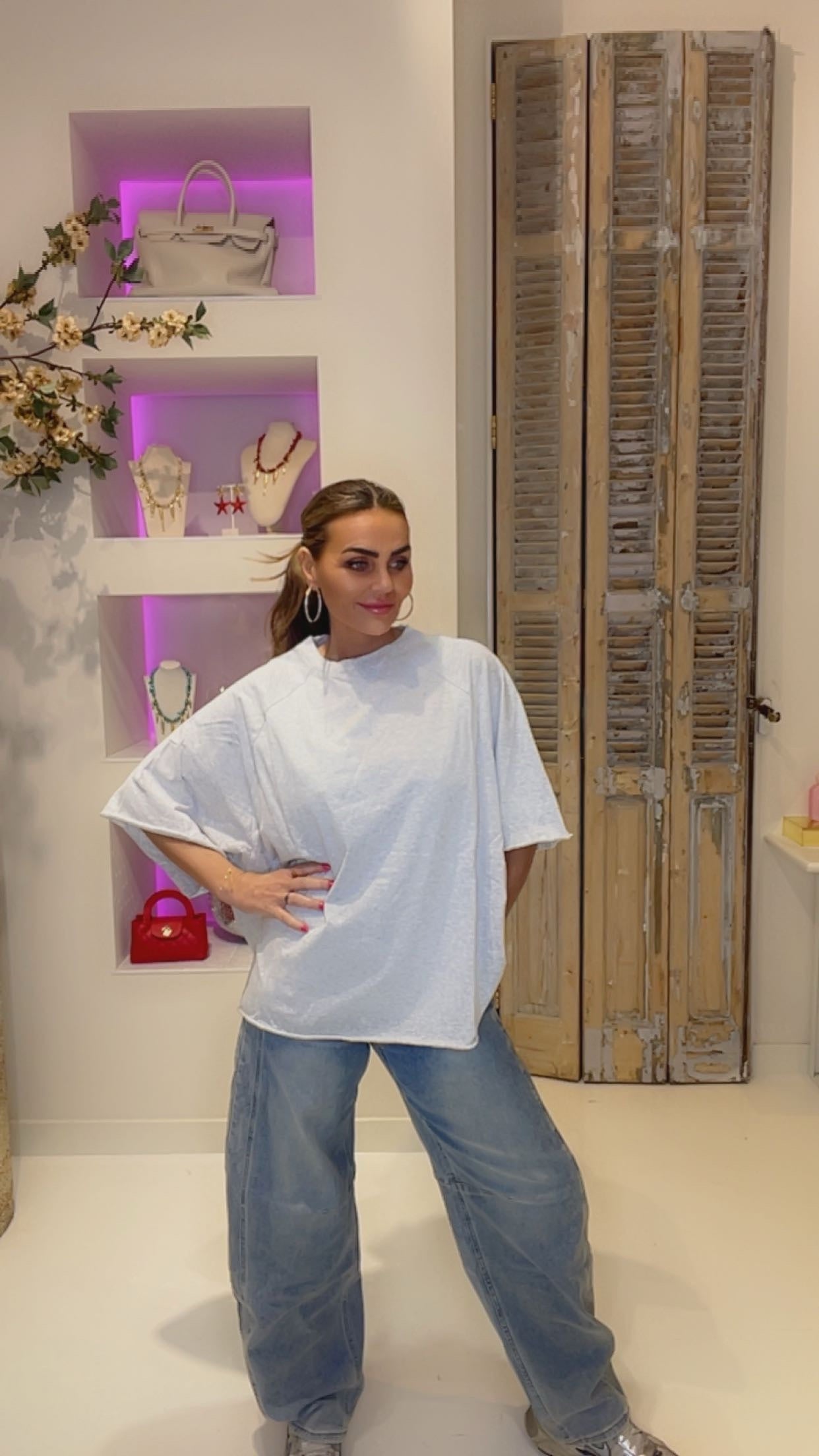 billy oversized tee grijs