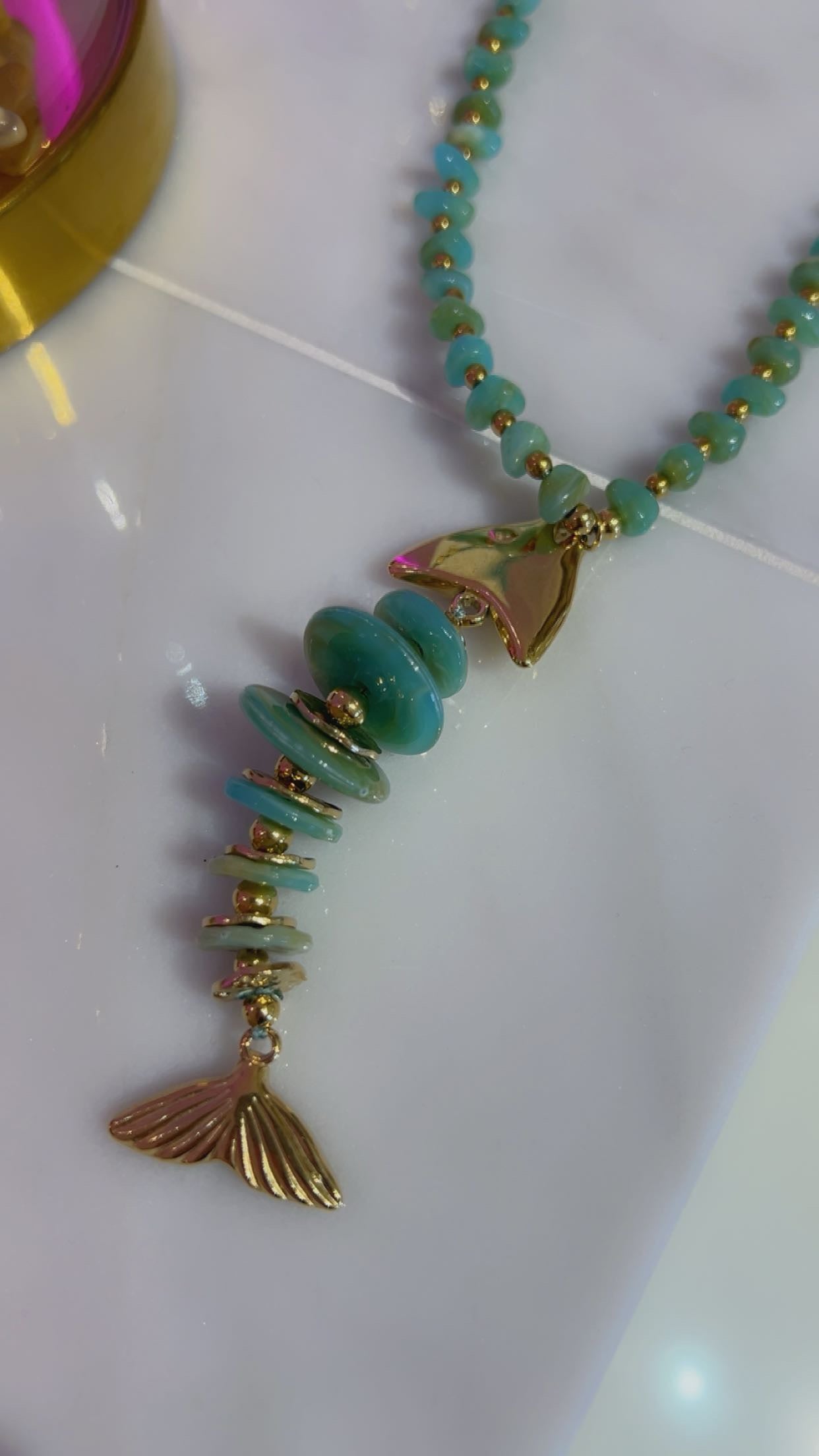 fisch ketting turquoise