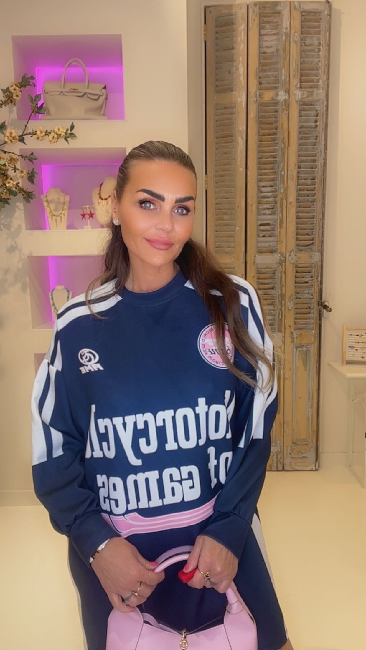 motorcylce sweater dres blauw