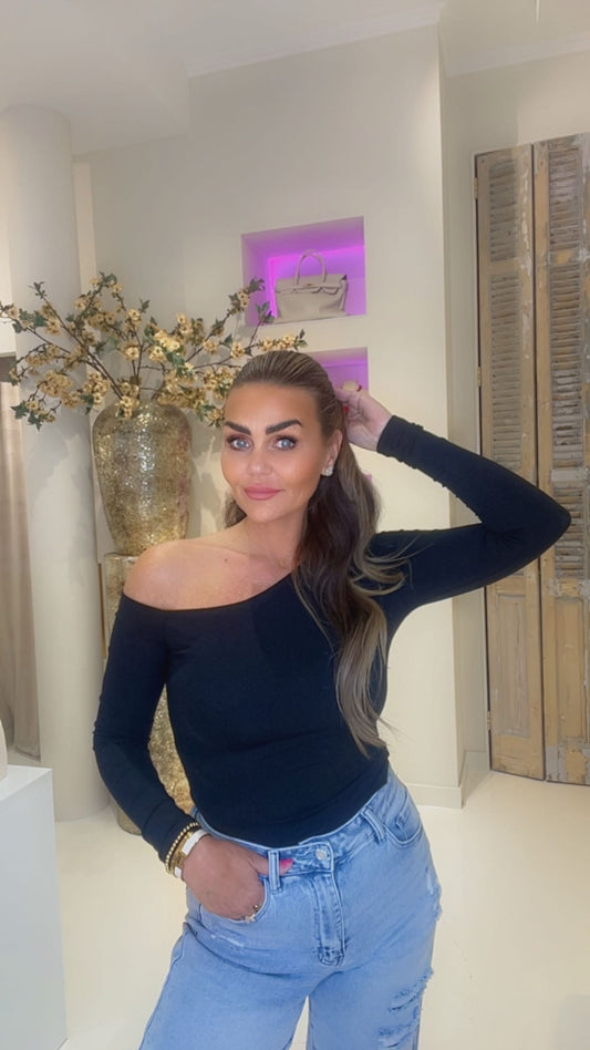 kimmy off sholder top zwart