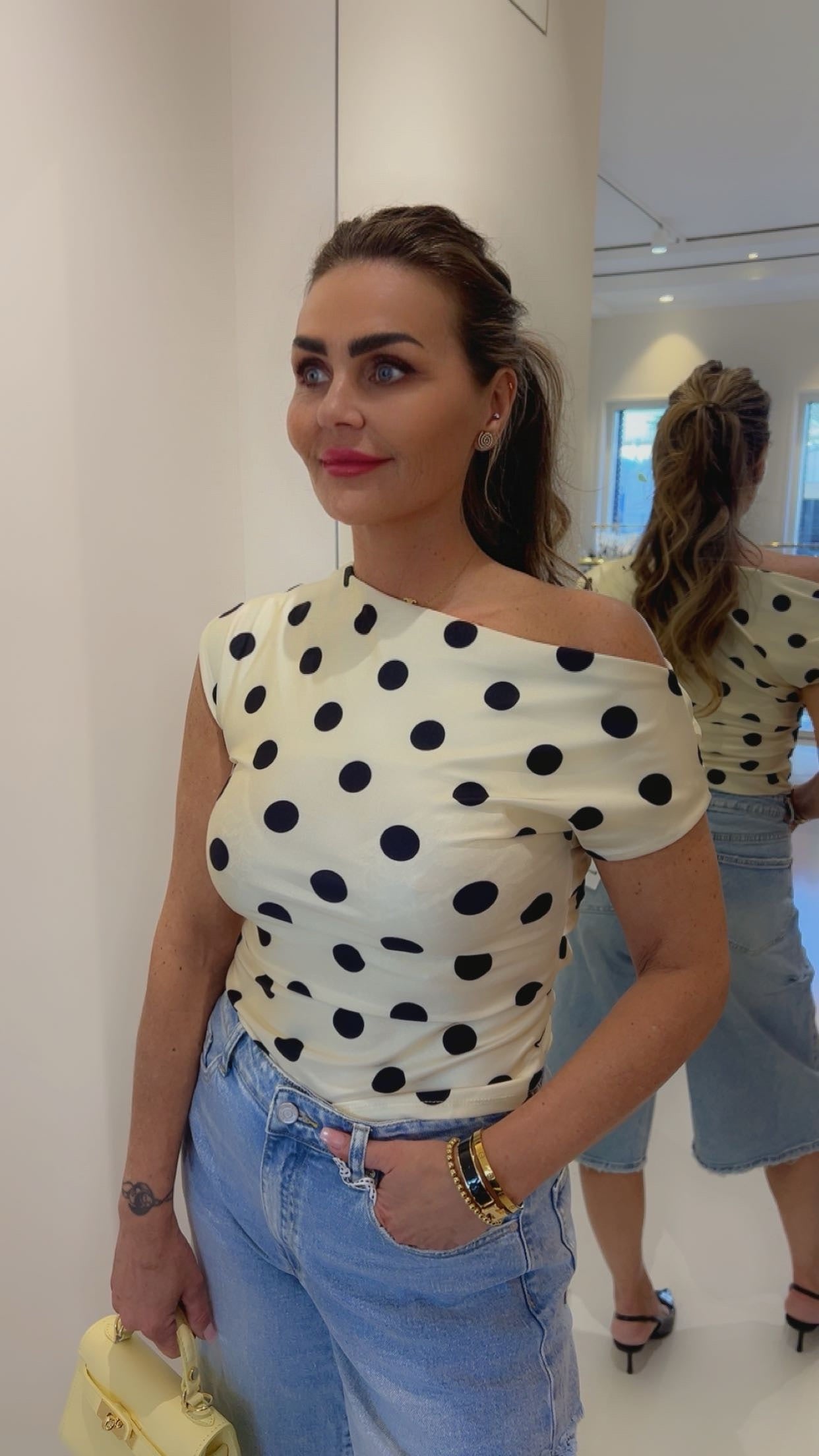 polka top geel