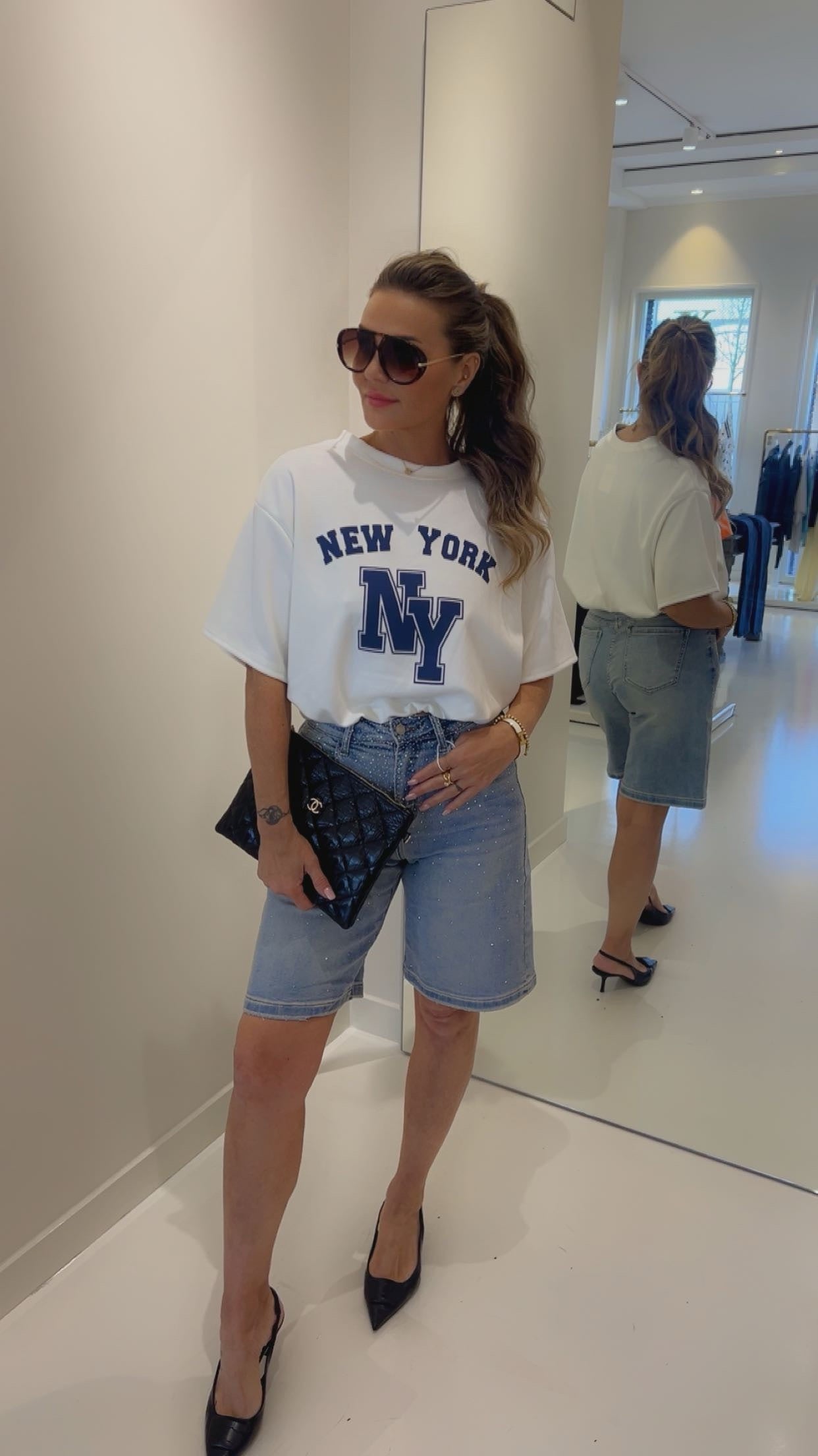 bibi tee NY wit/blauw STUNT