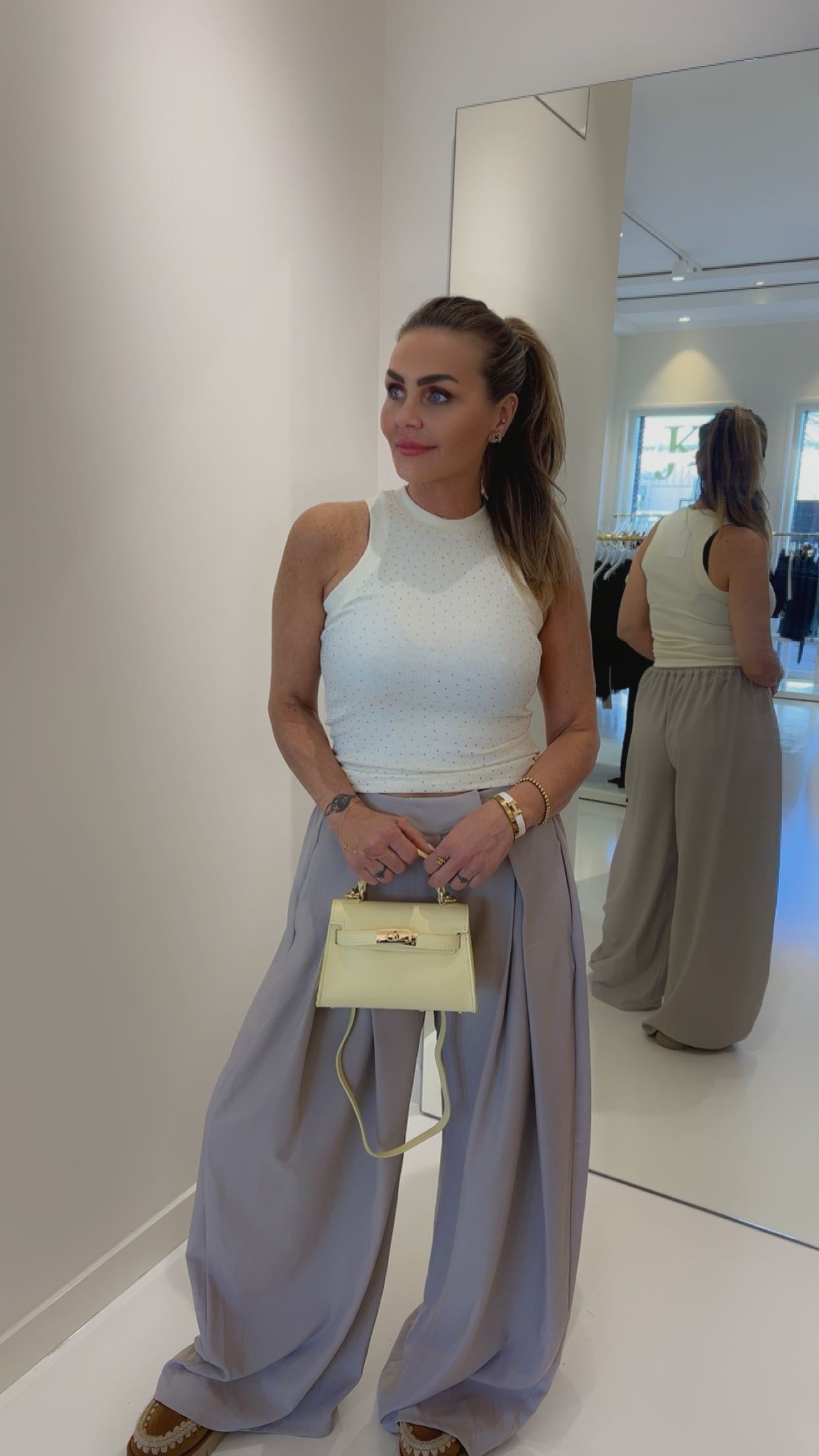 strass top yellow