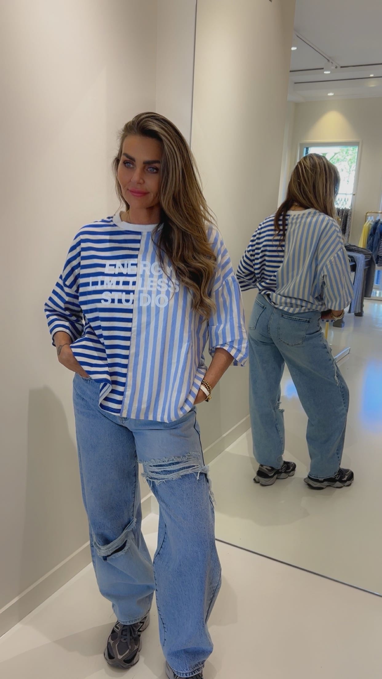 t-shirt striped blue