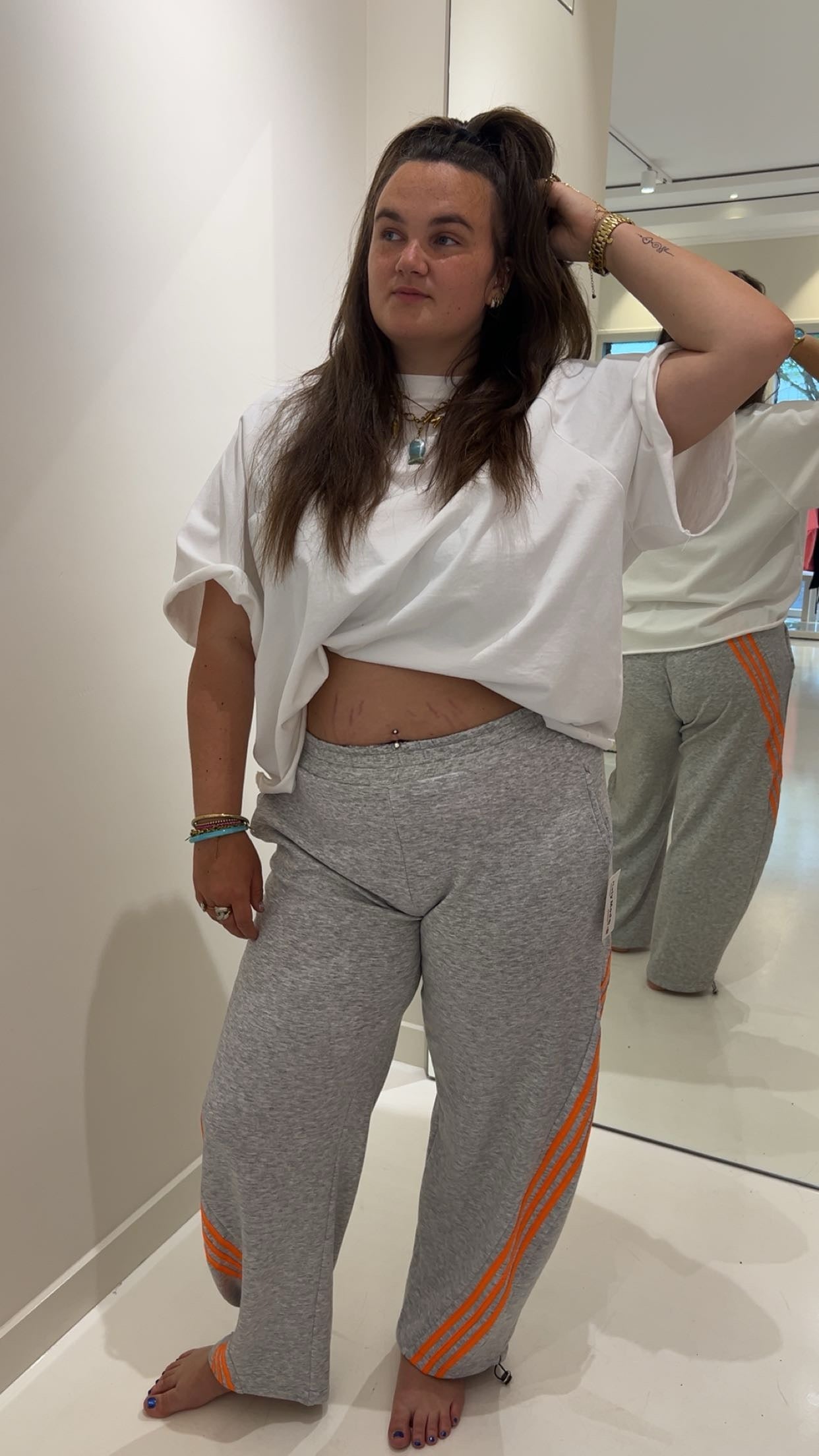 Striped jogger grey/orange