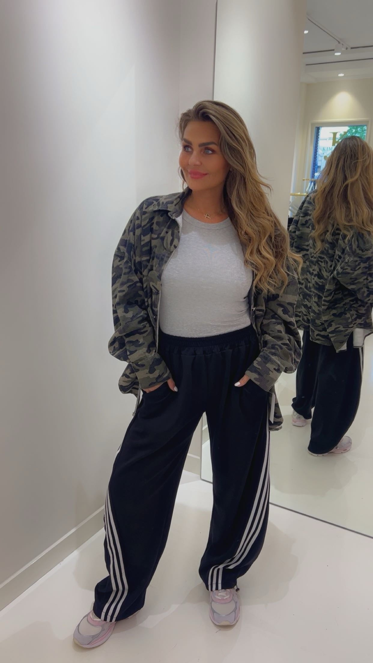 Striped jogger black