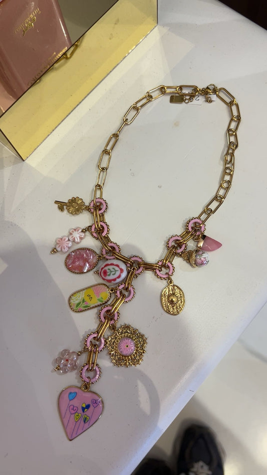Alice necklace roze