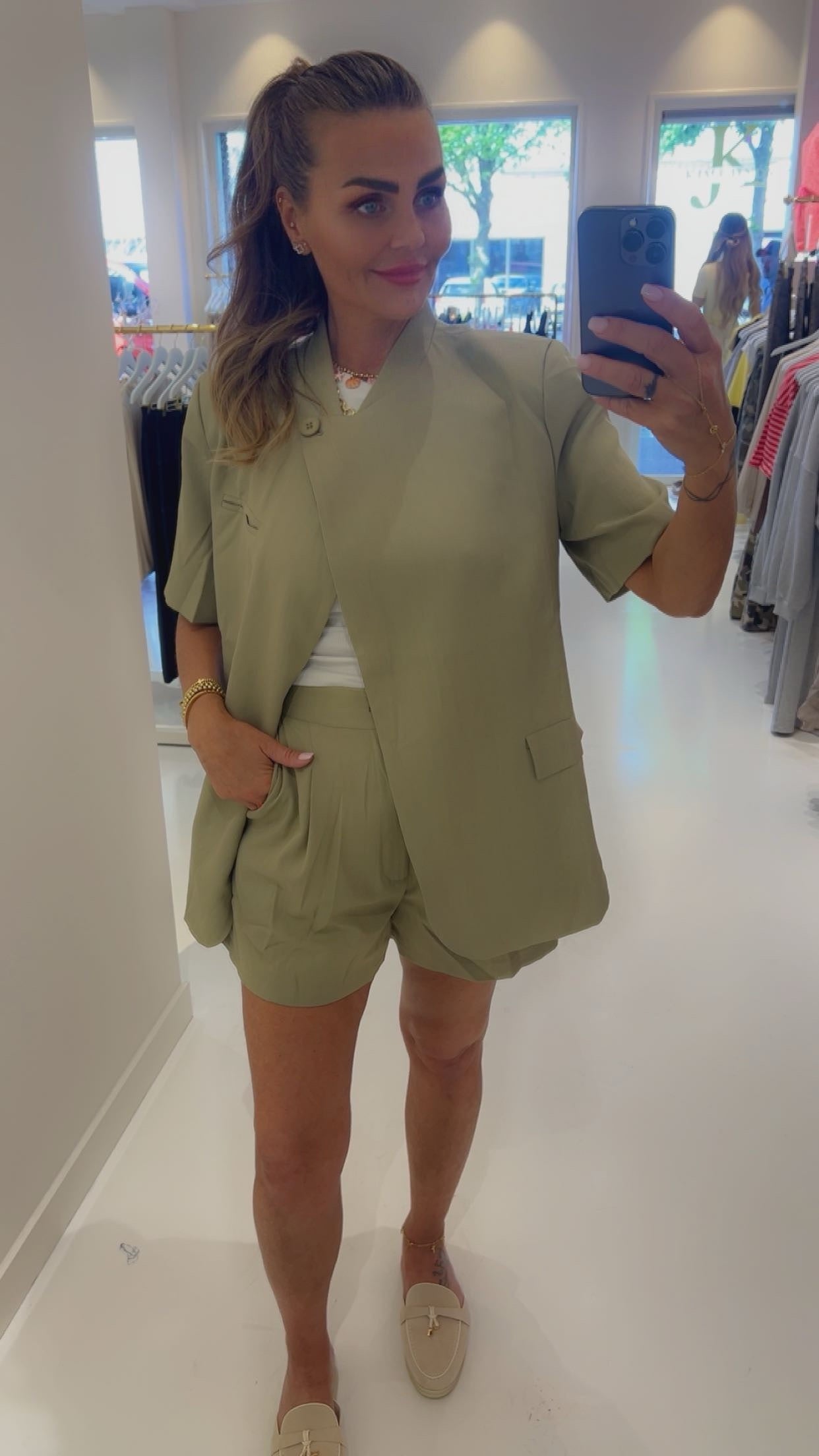 serena set olive green