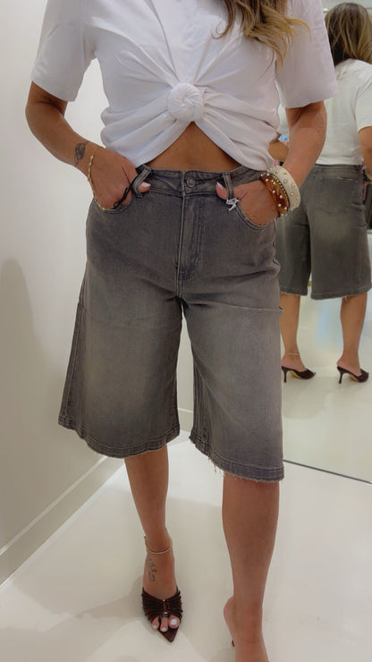 Brown washed denim Jort