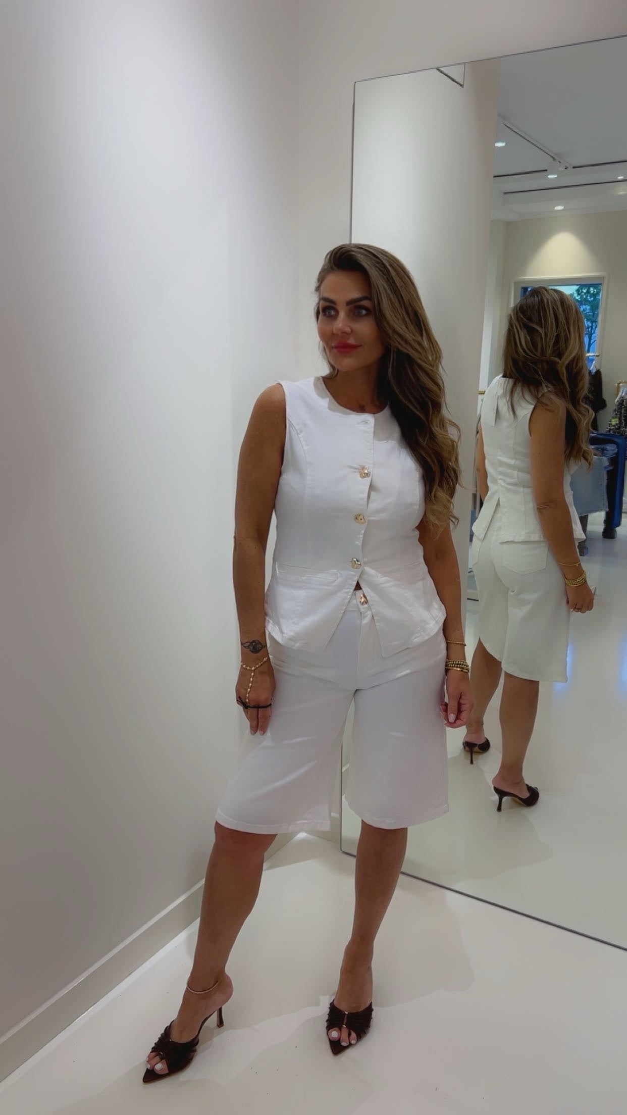 White denim set jara