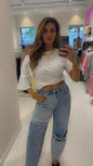 White tee off sholder