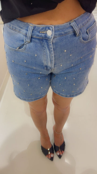 Stud jeans short