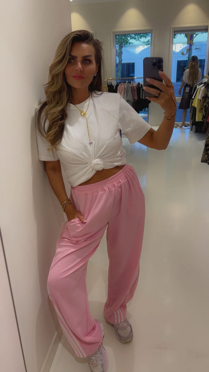 Striped jogger roze
