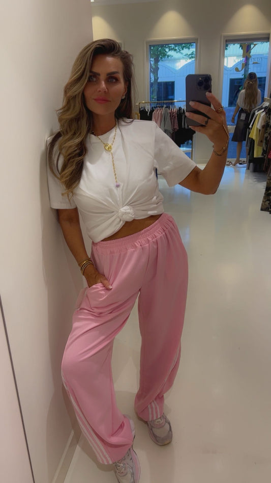 Striped jogger roze