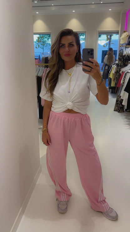 Striped jogger roze