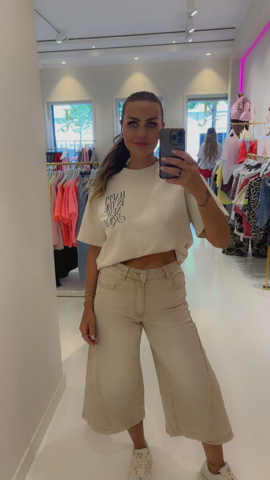 monica Beige Jeans Bermuda/driekwart