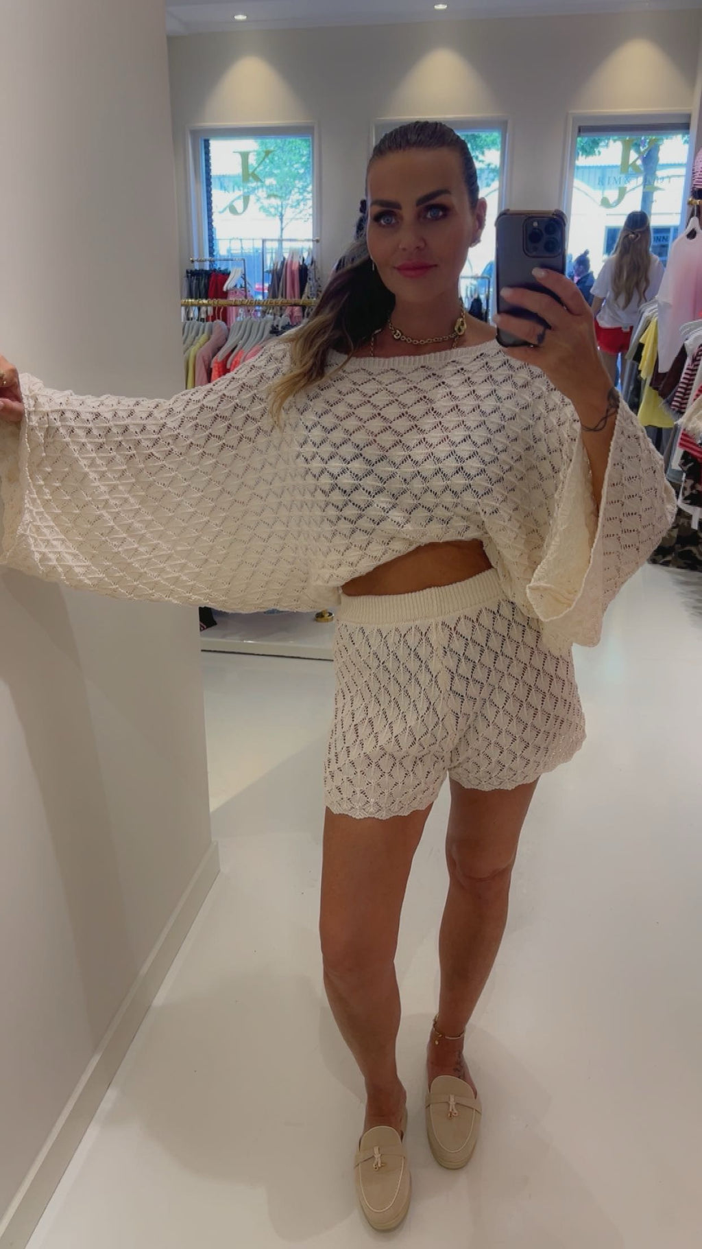 Tess off scholder set beige