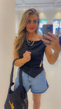 nienke top golden detail zwart