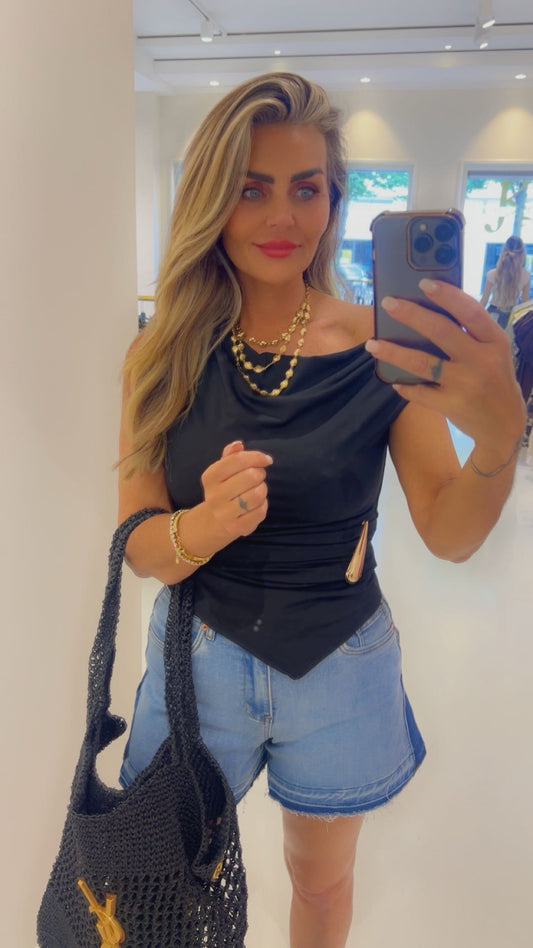 nienke top golden detail zwart