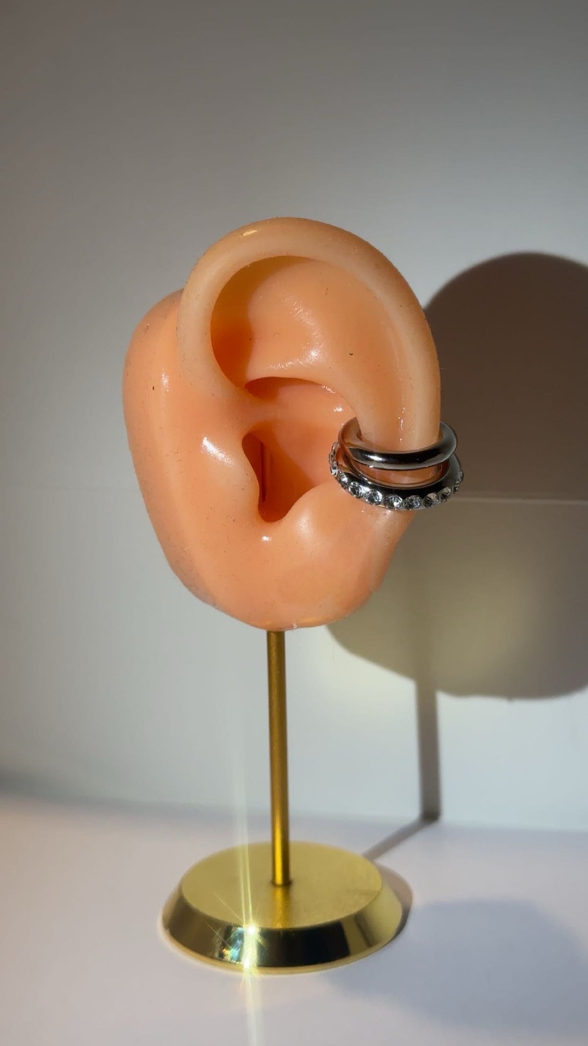 Double stone Earcuff zilver